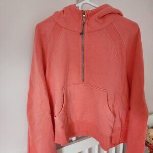 Lululemon scuba oversized 1/2 zip hoodie raspberry cream xl/xxl